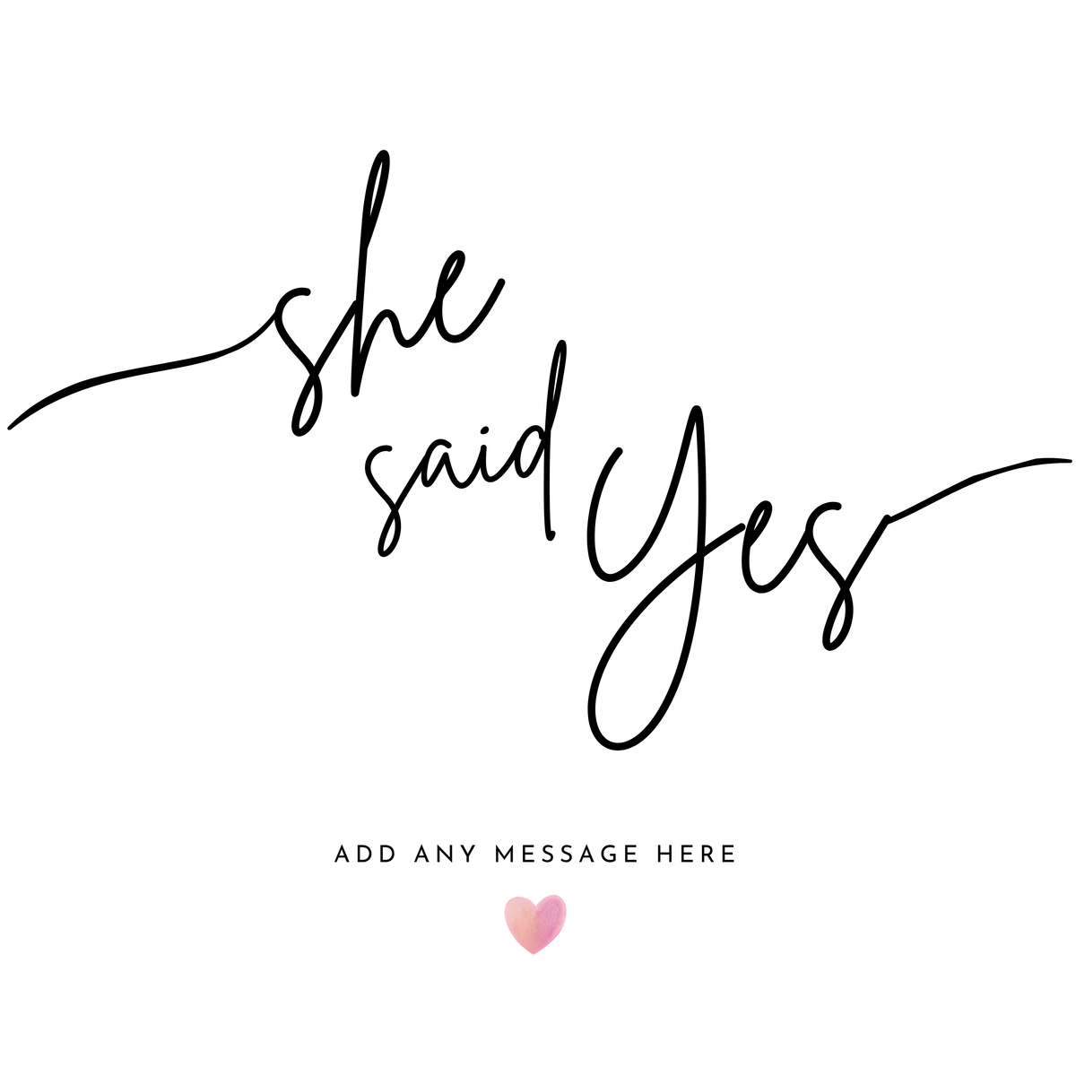 She Said Yes Script Engagement Mug – original flat artwork