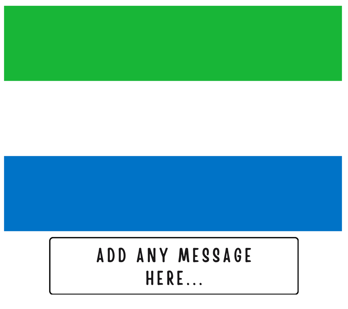 Personalised Sierra Leone flag mug – flat source artwork with space for a personalised message