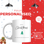 Simple Script and Tree Christmas Mug – personalisation information