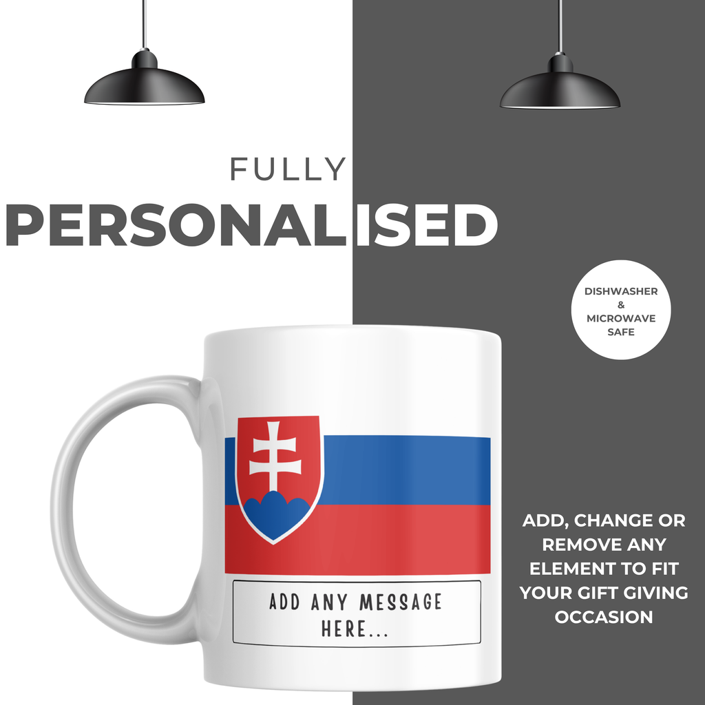 Personalised Slovakia flag mug – personalisation and care information