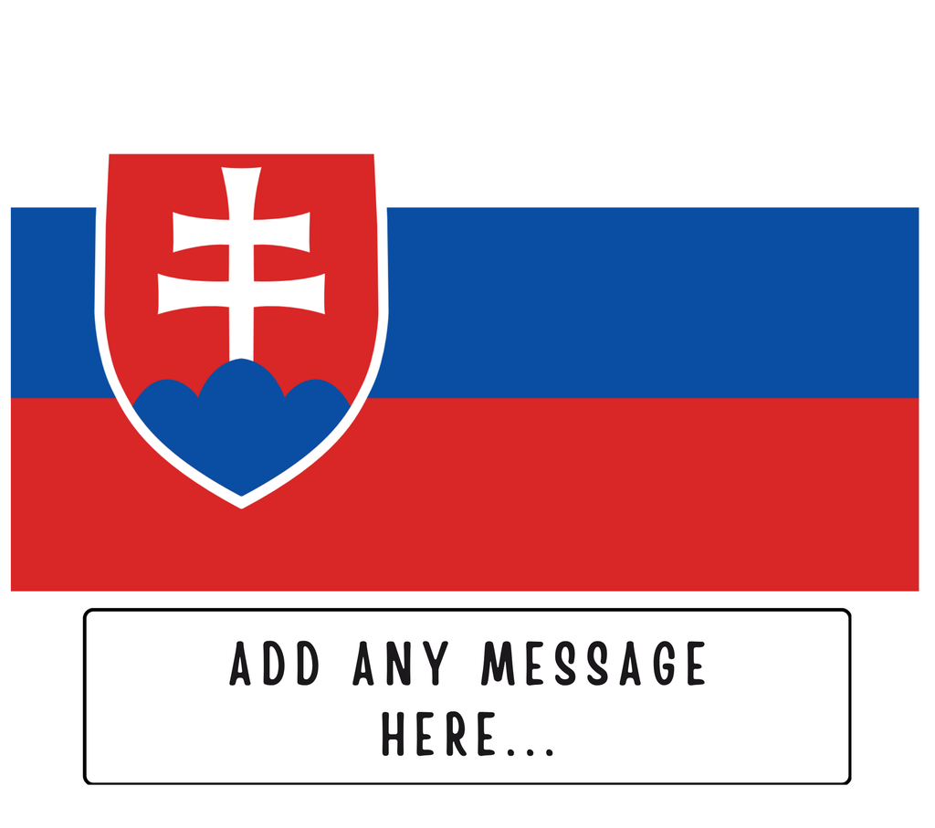 Personalised Slovakia flag mug – flat source artwork with space for a personalised message