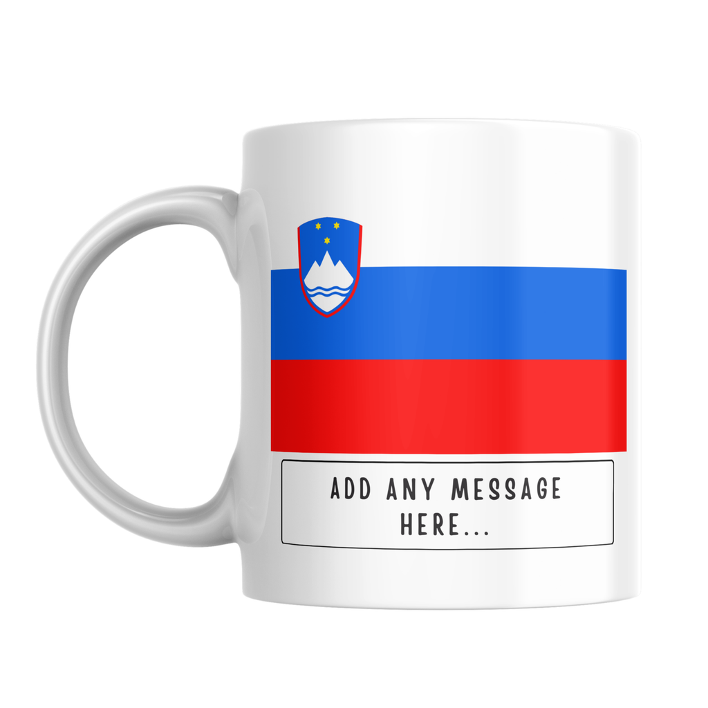 Personalised Slovenia flag mug – front view