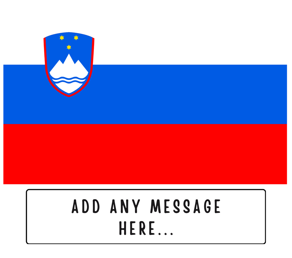 Personalised Slovenia flag mug – flat source artwork with space for a personalised message