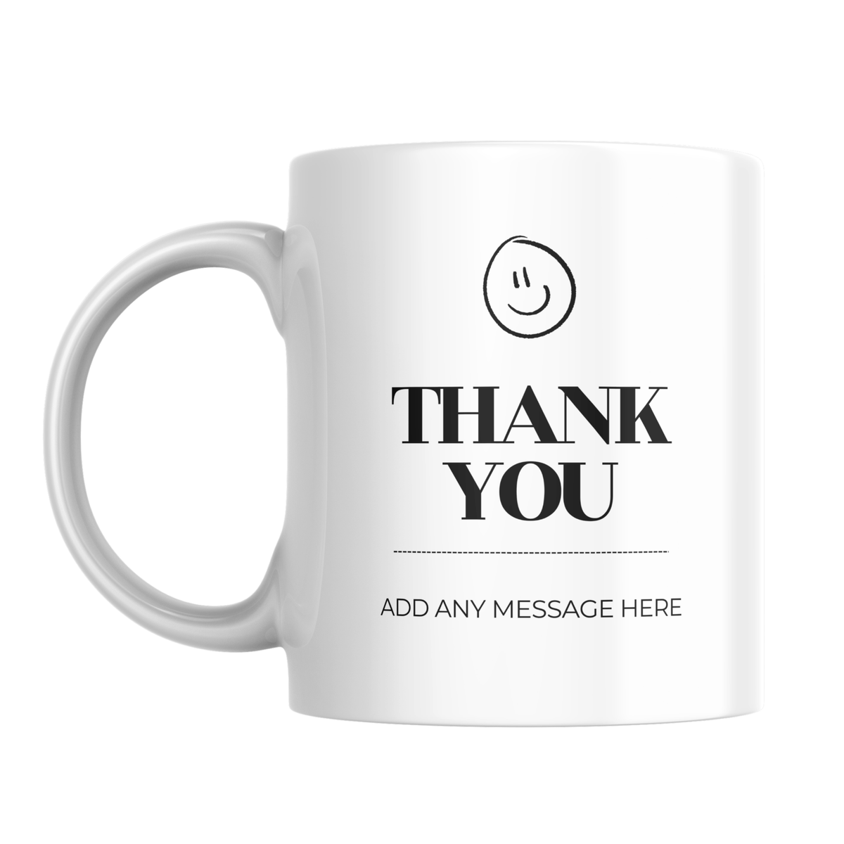 Smiley Face Thank You Mug – front view