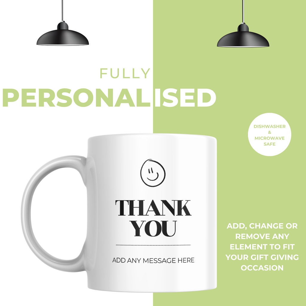 Smiley Face Thank You Mug – personalisation information