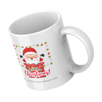 Smiling Santa Christmas Mug – angled view