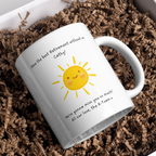 Smiling Sunshine Retirement Mug – gift presentation on paper packing