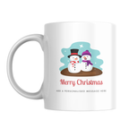 Snowman Couple Christmas Mug – front view