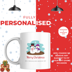 Snowman Couple Christmas Mug – personalisation information