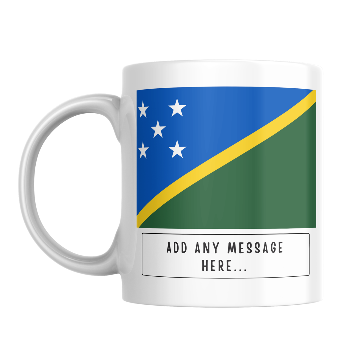 Personalised Solomon Islands flag mug – front view