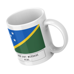 Personalised Solomon Islands flag mug – angled view