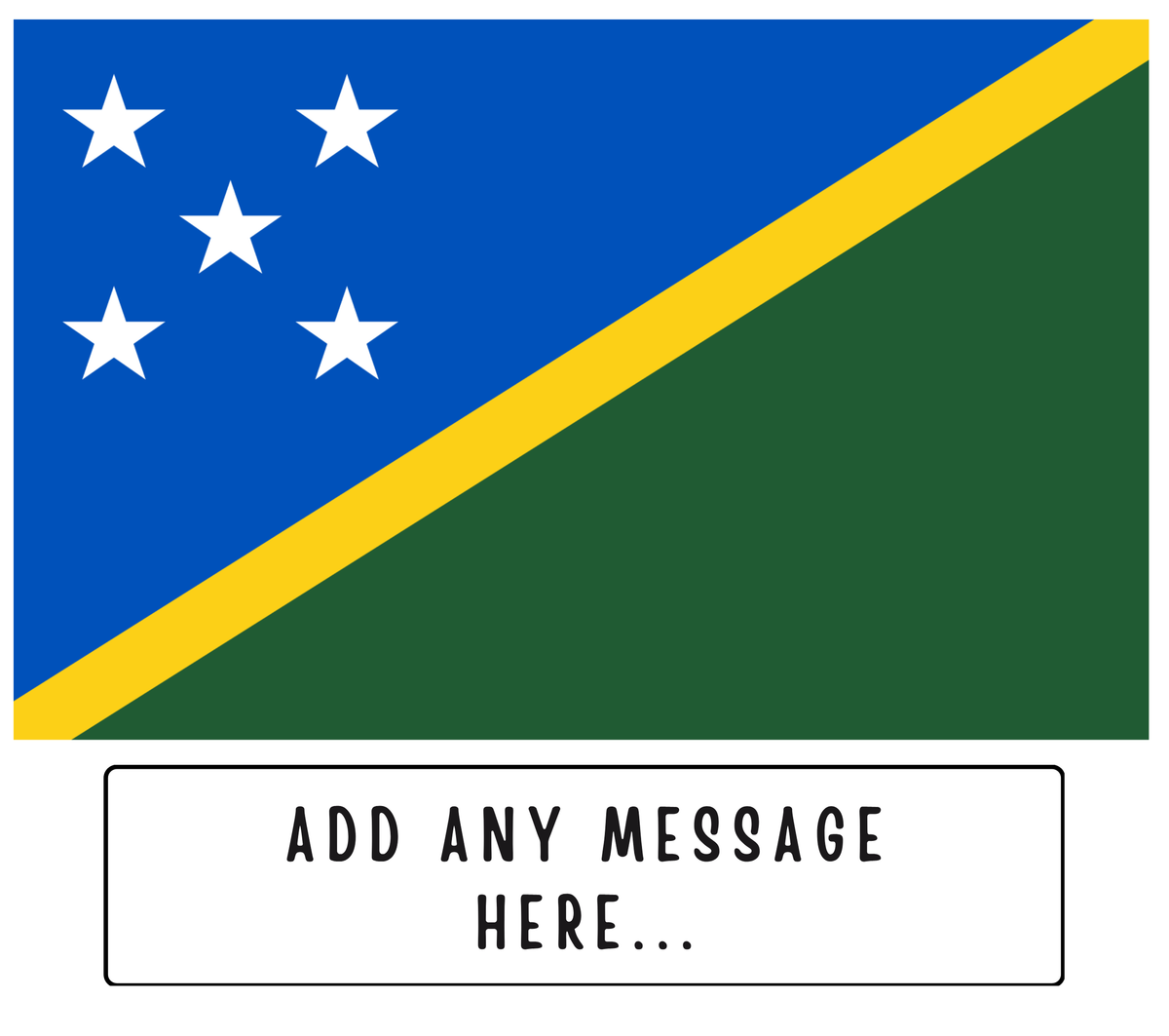 Personalised Solomon Islands flag mug – flat source artwork with space for a personalised message