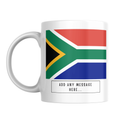 Personalised South Africa flag mug – front view