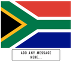 Personalised South Africa flag mug – flat source artwork with space for a personalised message