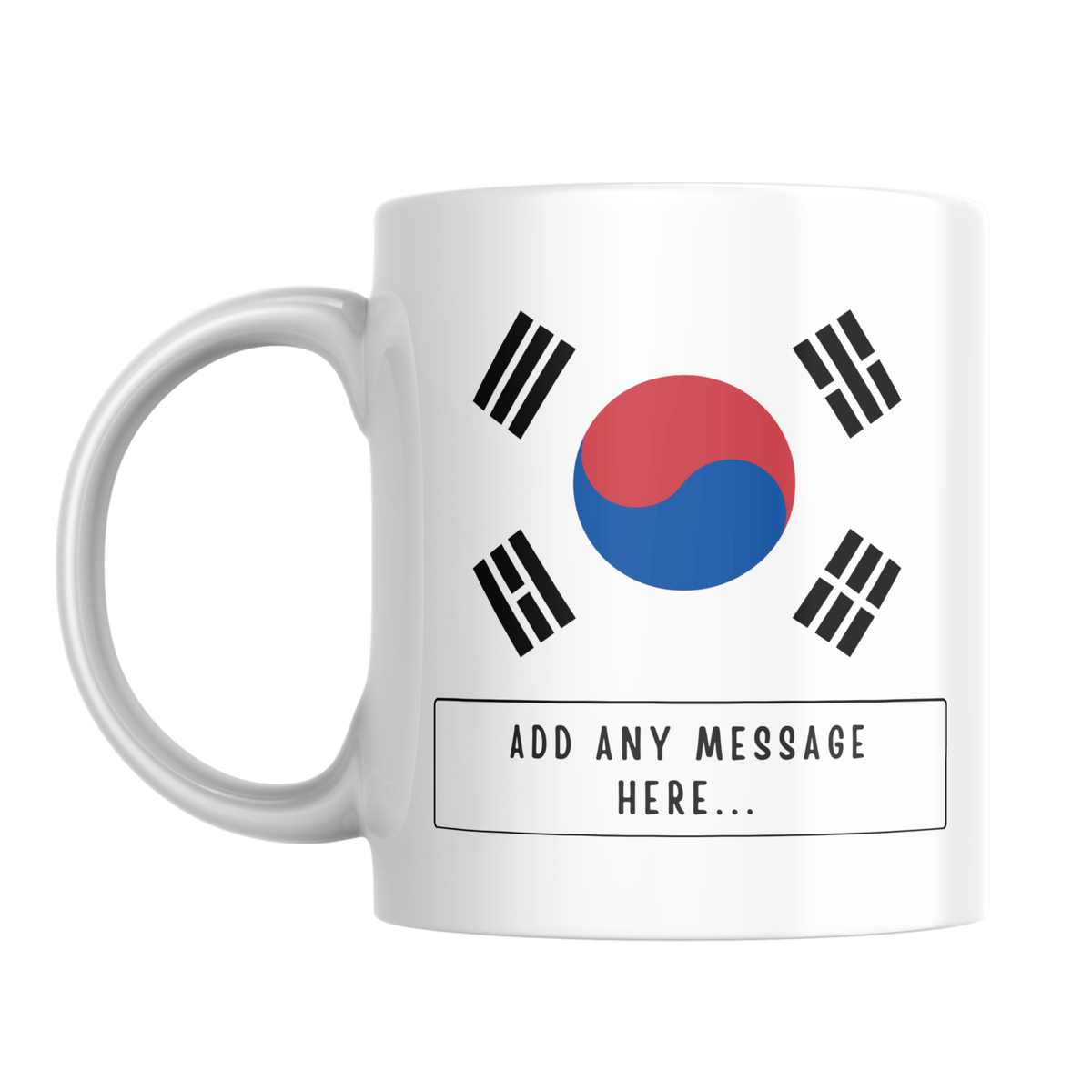 Personalised South Korea flag mug – front view