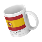 Personalised Spain flag mug – angled view