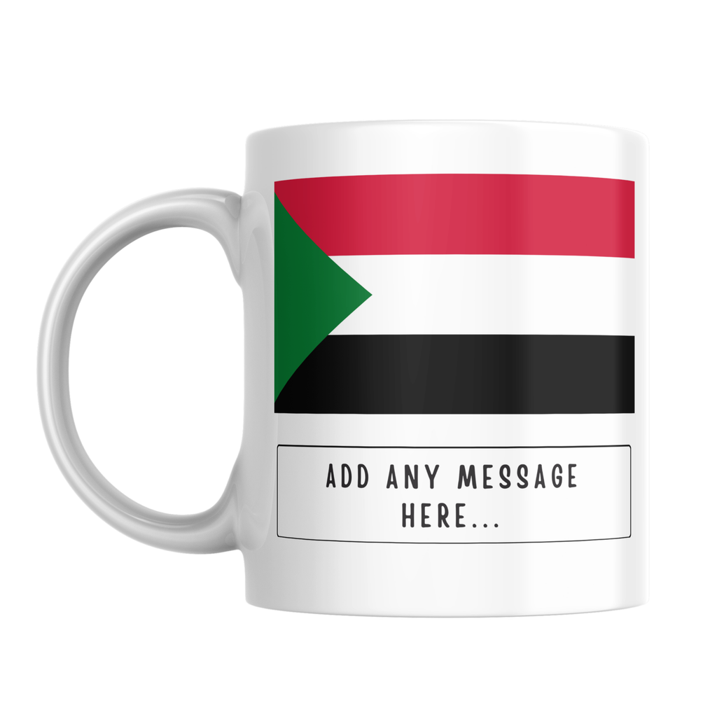 Personalised Sudan flag mug – front view