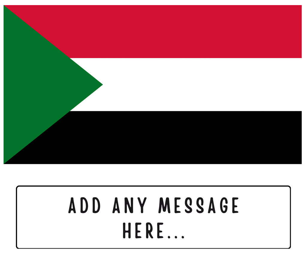 Personalised Sudan flag mug – flat source artwork with space for a personalised message