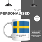Personalised Sweden flag mug – personalisation and care information