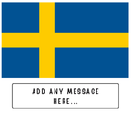 Personalised Sweden flag mug – flat source artwork with space for a personalised message