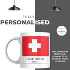 Personalised Switzerland flag mug – personalisation and care information