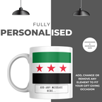 Personalised Syria flag mug – personalisation and care information