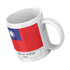 Personalised Taiwan flag mug – angled view