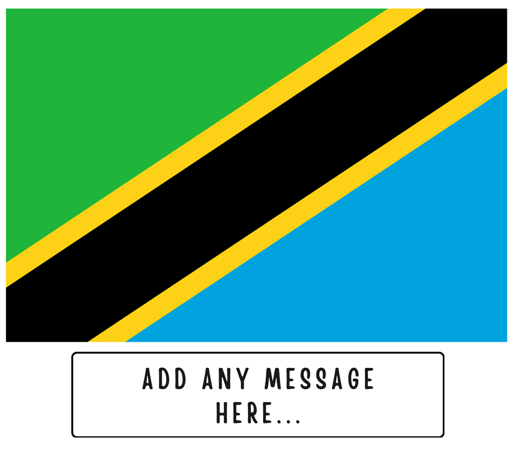 Personalised Tanzania flag mug – flat source artwork with space for a personalised message