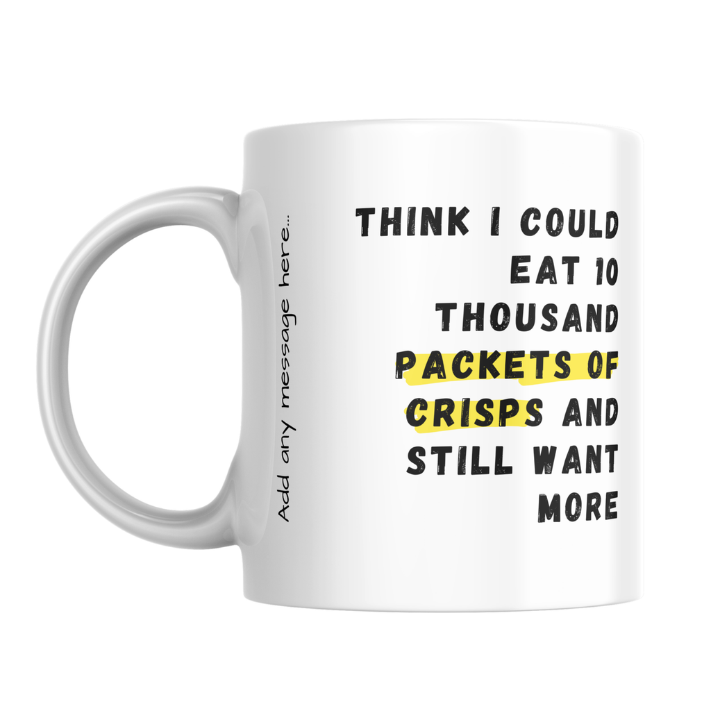 Ten Thousand Packets of Crisps Mug – front view