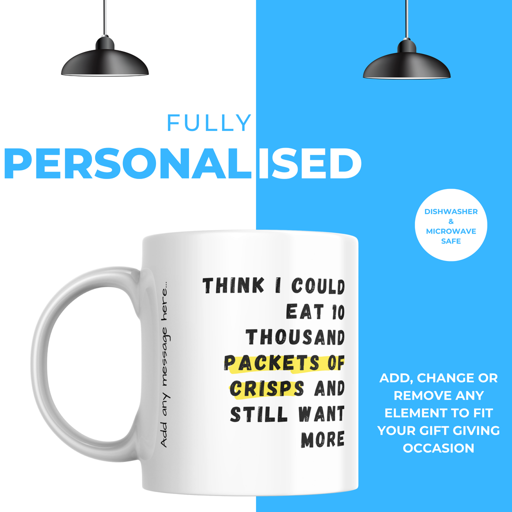 Ten Thousand Packets of Crisps Mug – personalisation information