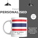 Personalised Thailand flag mug – personalisation and care information