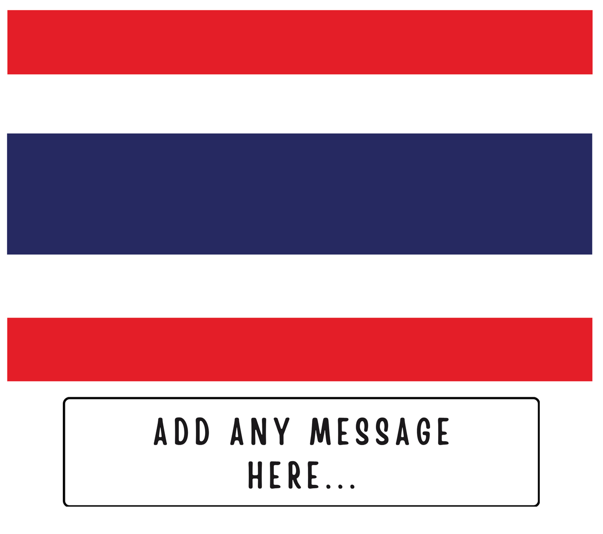 Personalised Thailand flag mug – flat source artwork with space for a personalised message