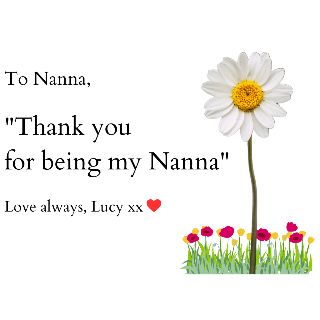 Thank You for Being My Nanna Mug – original flat artwork