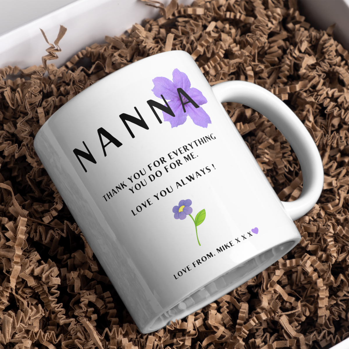 Thank You Nanna Mug – gift presentation on paper packing