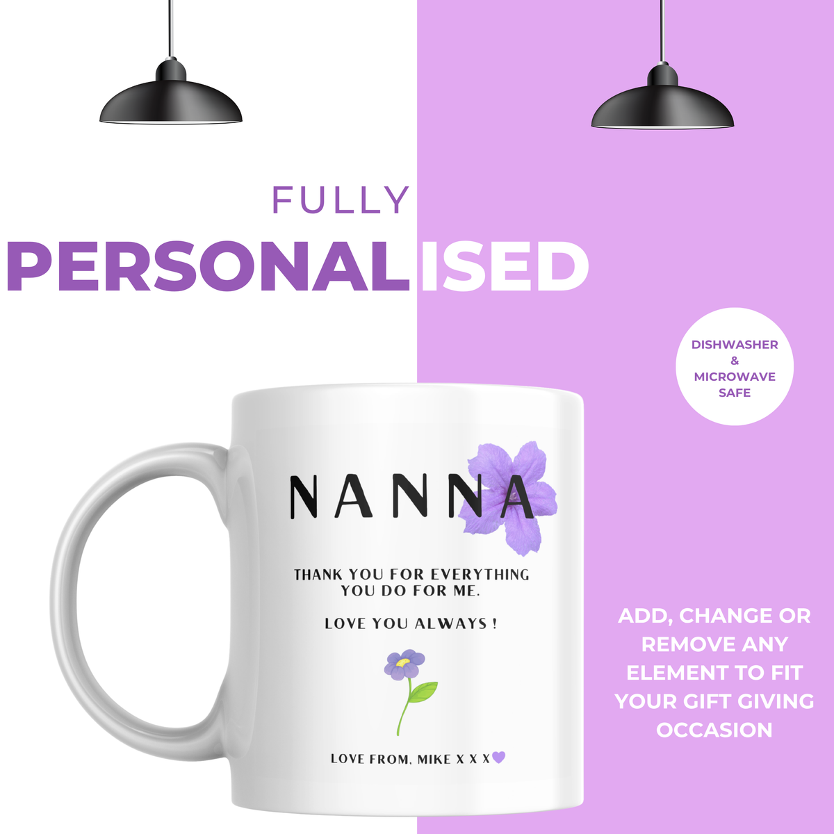Thank You Nanna Mug – personalisation information