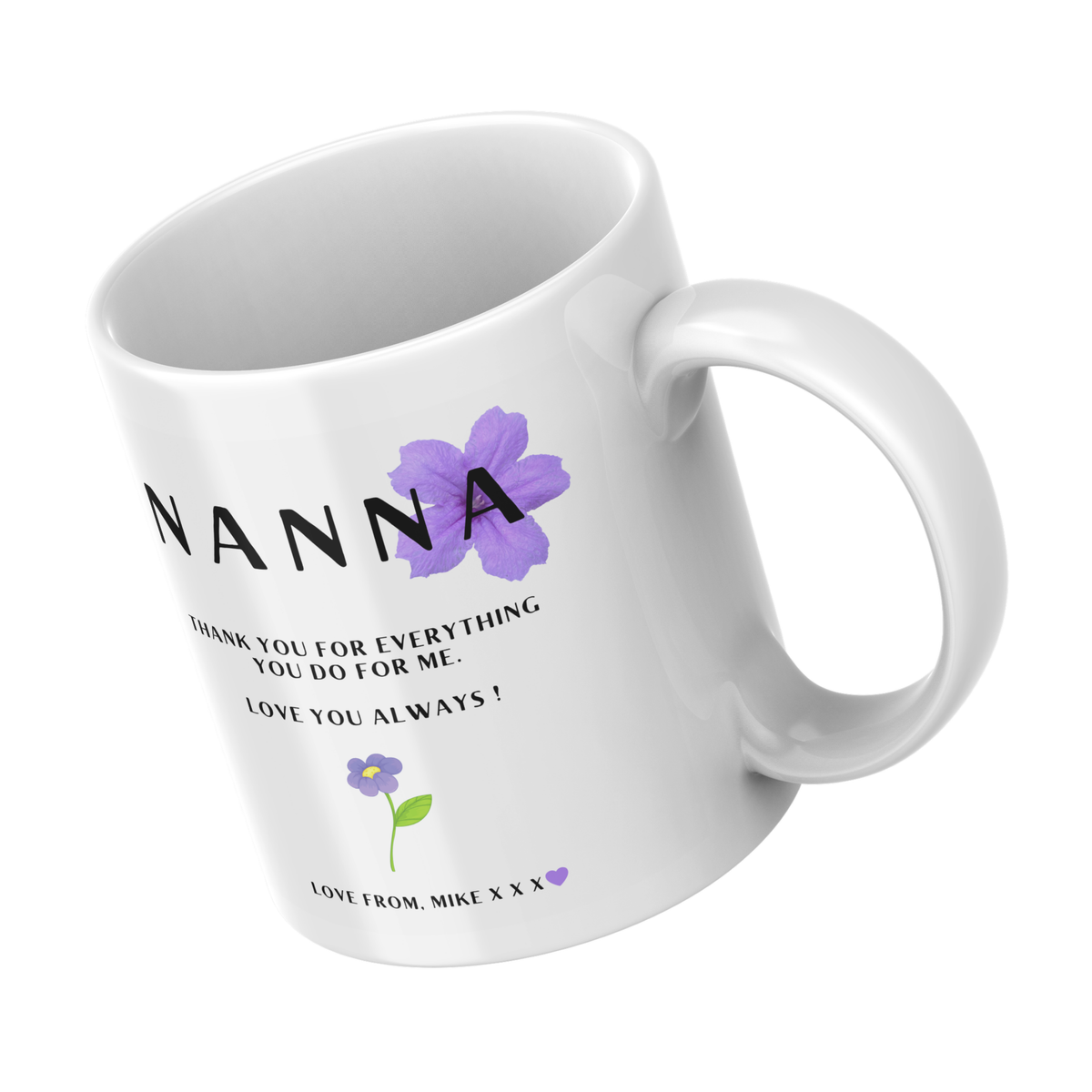 Thank You Nanna Mug – angled view