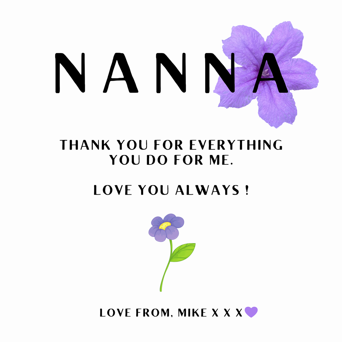 Thank You Nanna Mug – original flat artwork
