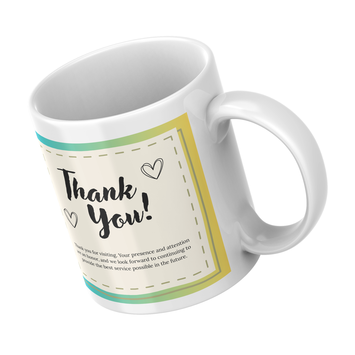 Thank You Note Mug – angled view