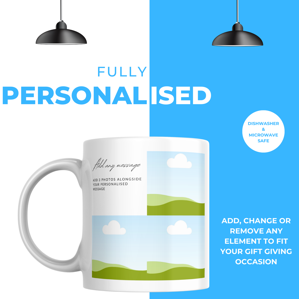 Three Photo Collage Mug – personalisation information