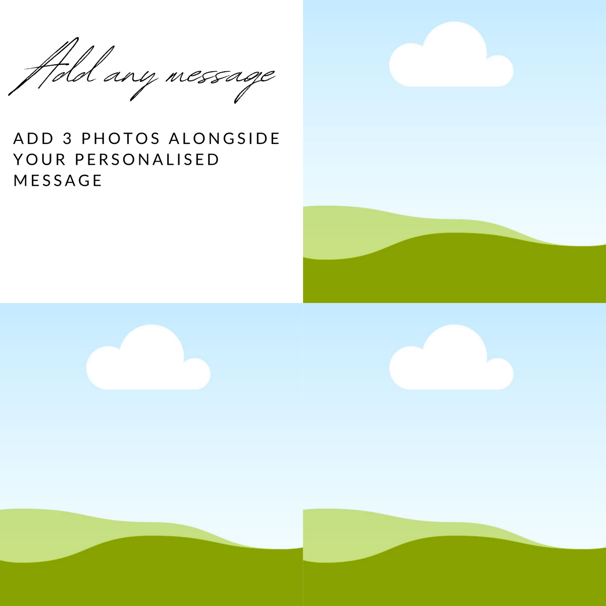 Three Photo Collage Mug – flat artwork showing photo placeholders