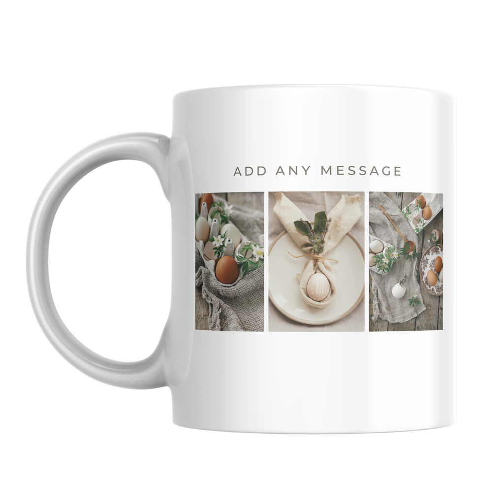 Three Photo Strip Mug – front view with example photos