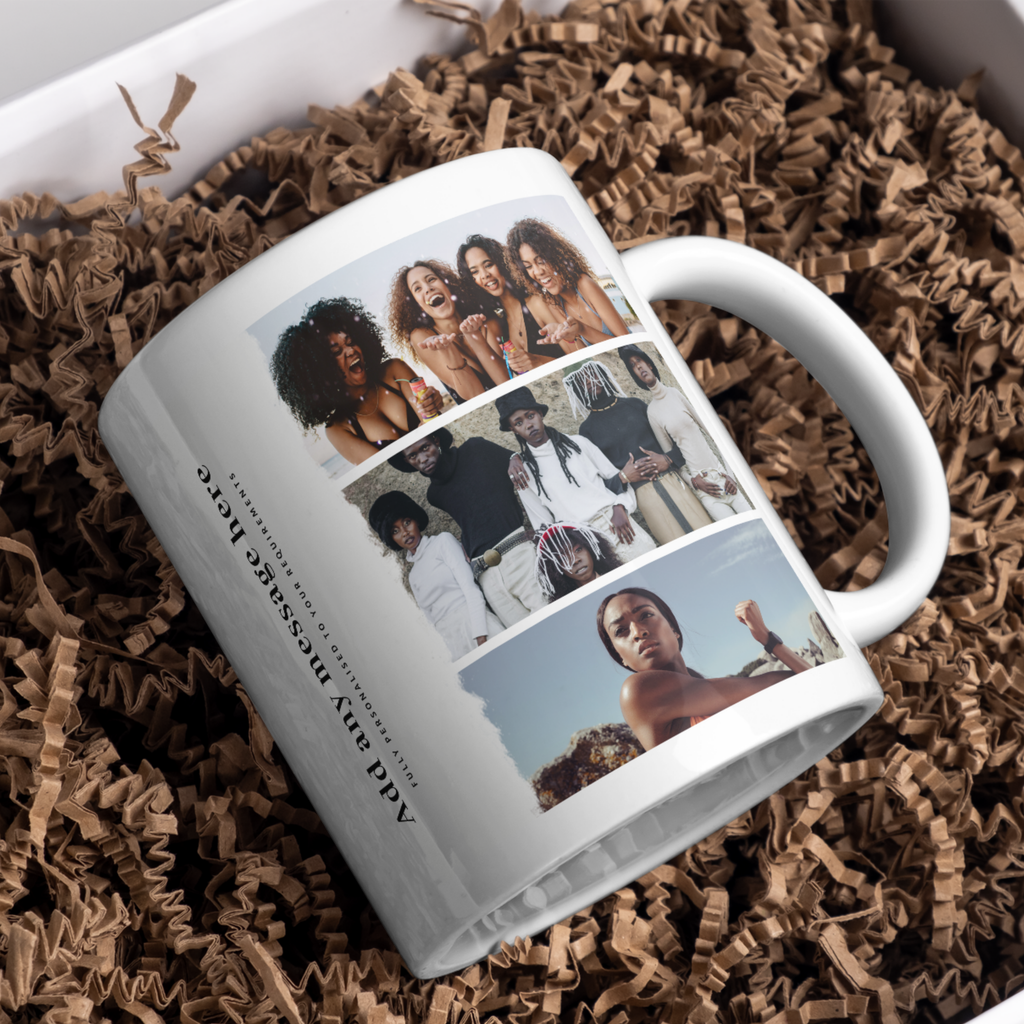 Three Stacked Photos Mug – gift presentation with example photos