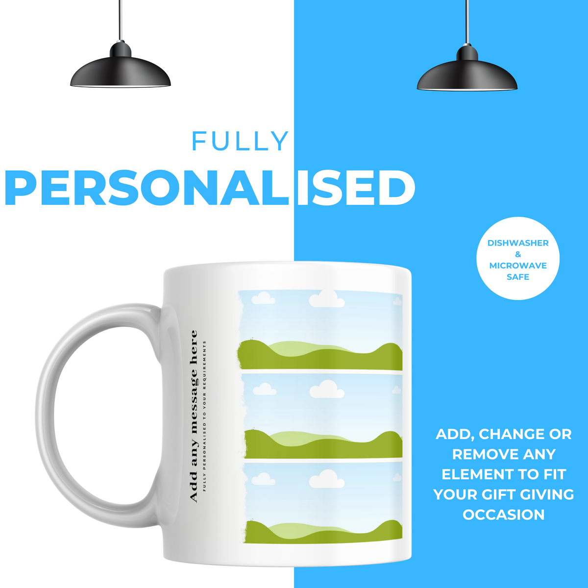 Three Stacked Photos Mug – personalisation information