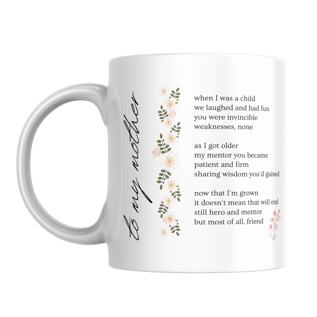 To My Mother Poem Mug – front view