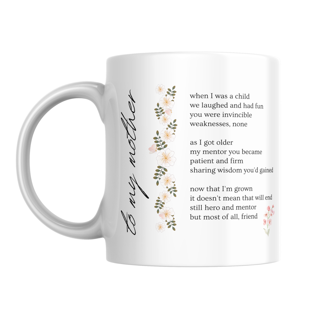 To My Mother Poem Mug – front view
