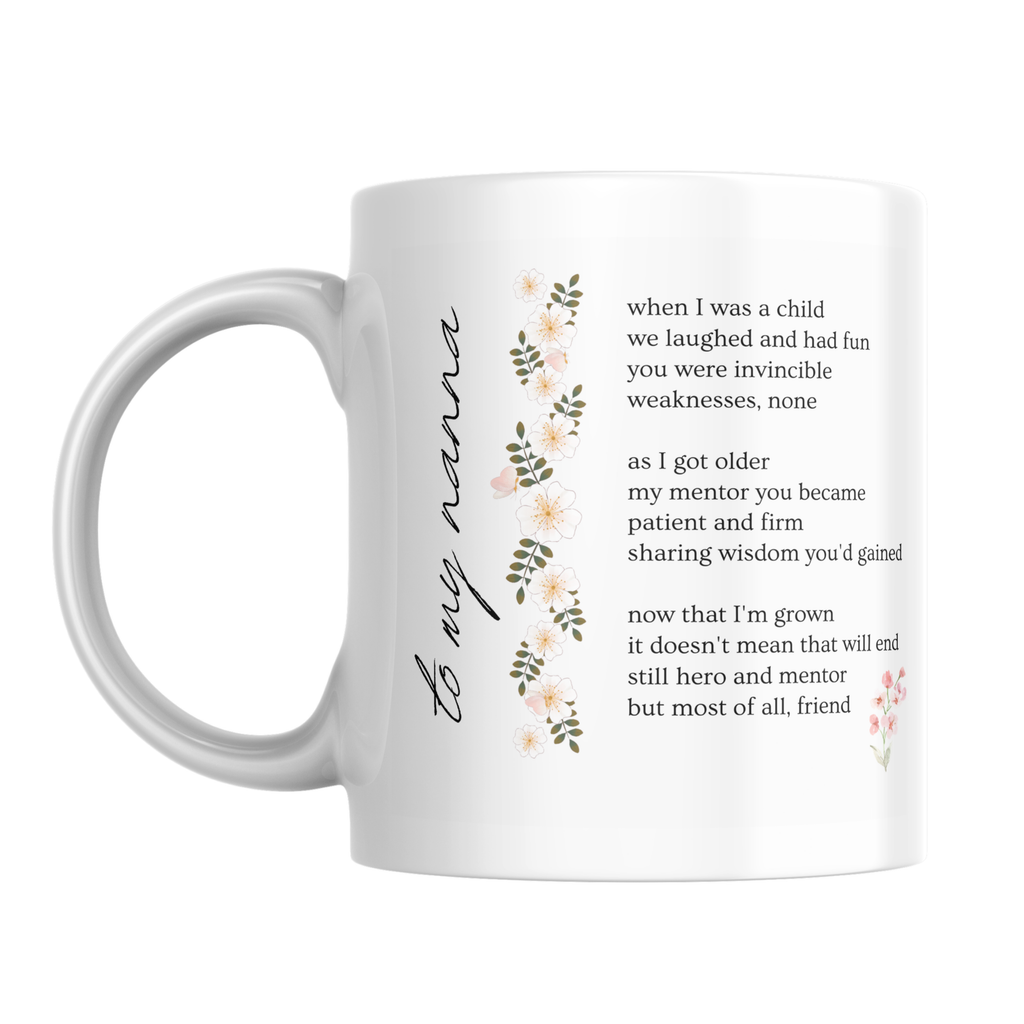 To My Nanna Poem Mug – front view