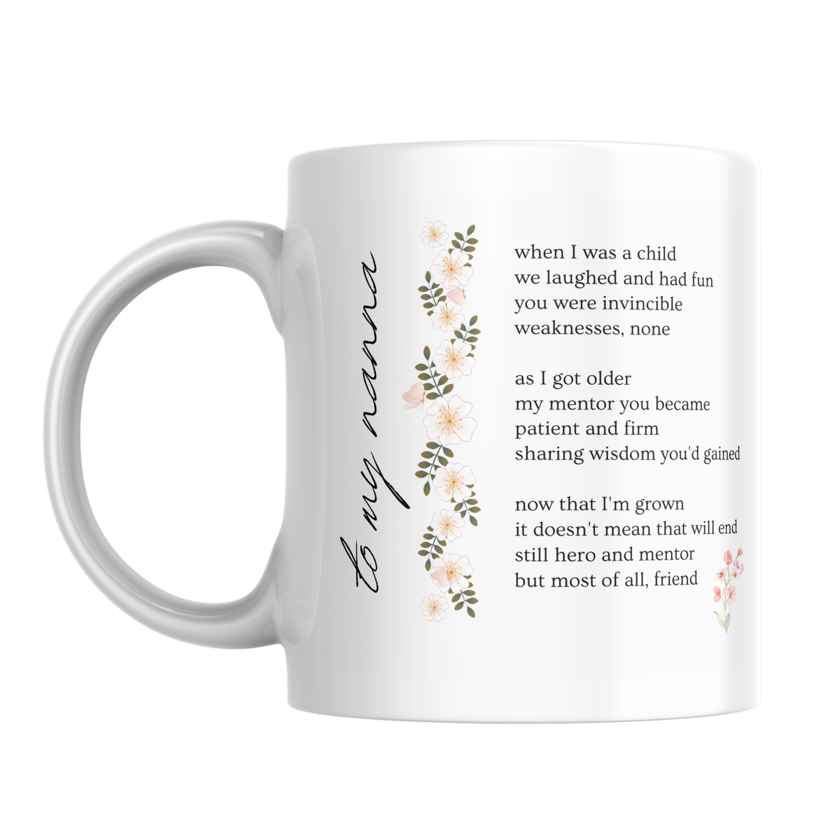 To My Nanna Poem Mug – front view