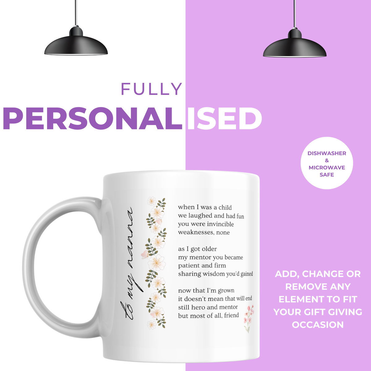 To My Nanna Poem Mug – personalisation information