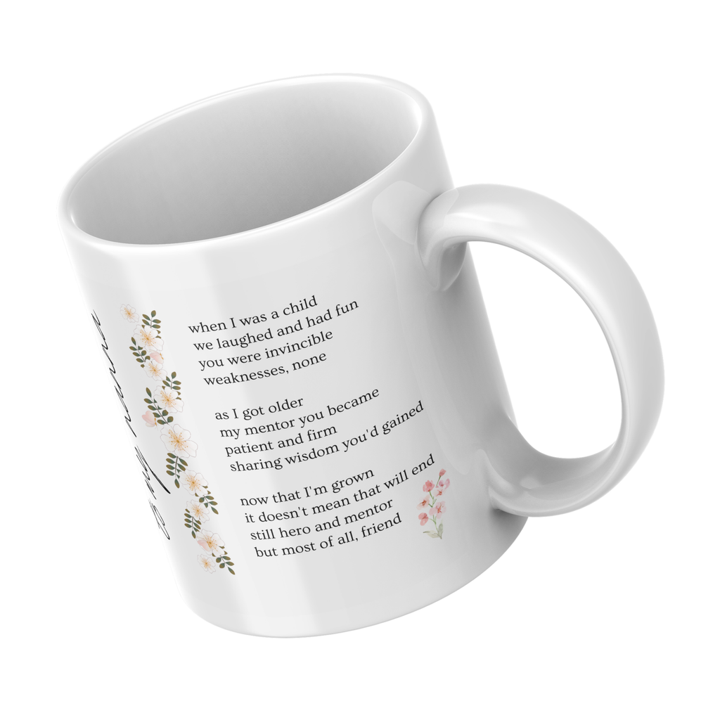 To My Nanna Poem Mug – angled view
