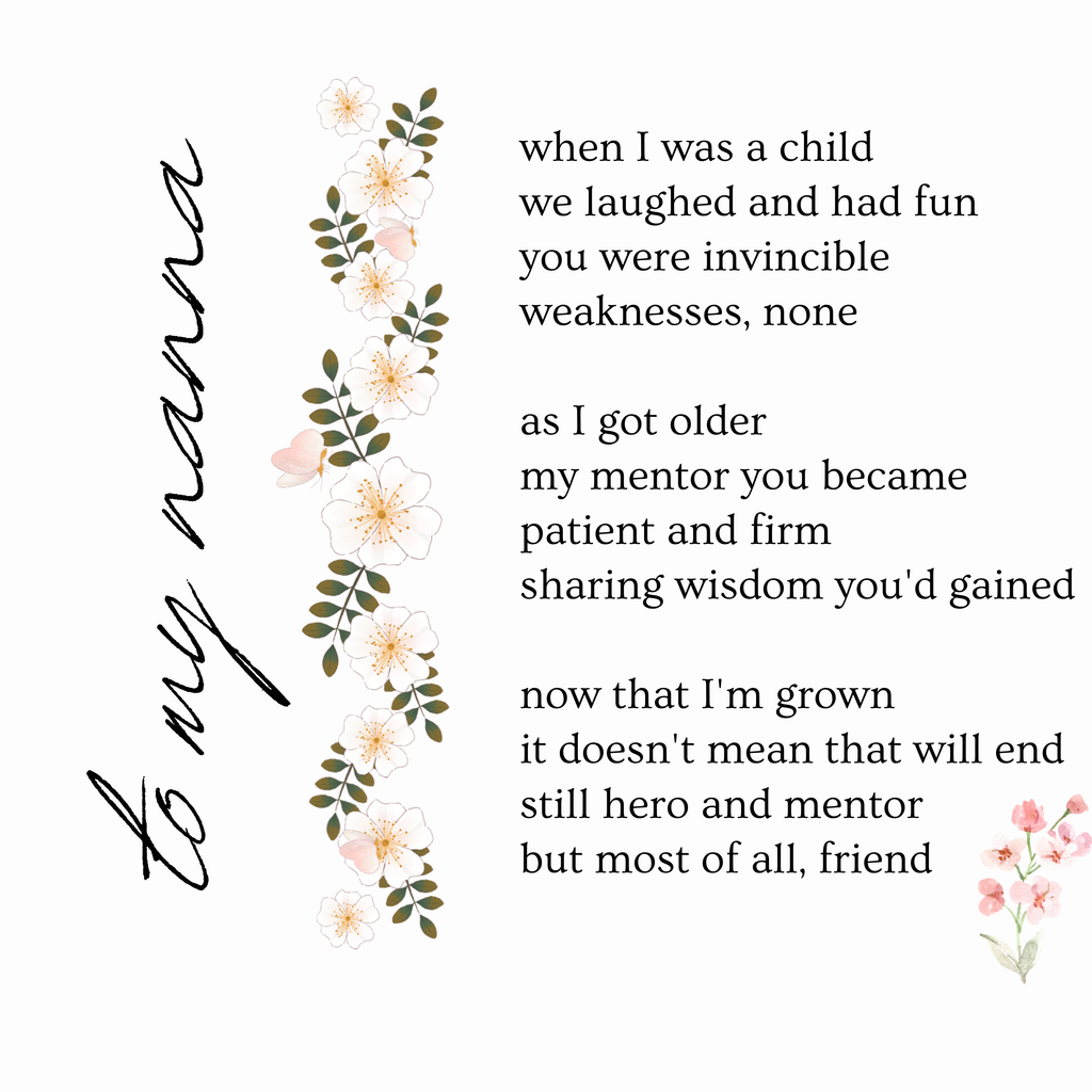 To My Nanna Poem Mug – original flat artwork